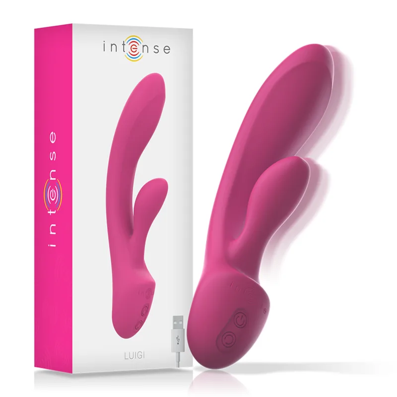Vibromasseur Luigi Rabbit Silicone Liquide Rose Intense