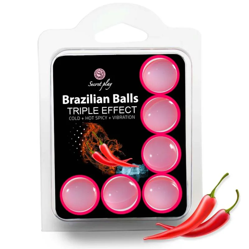 Set 6 Balles Brésiliennes Triple Effet Secretplay lubrifiant base eau