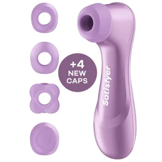Satisfyer Pro 2 Génération 4 améthyste et ses 4 embouts interchangeables