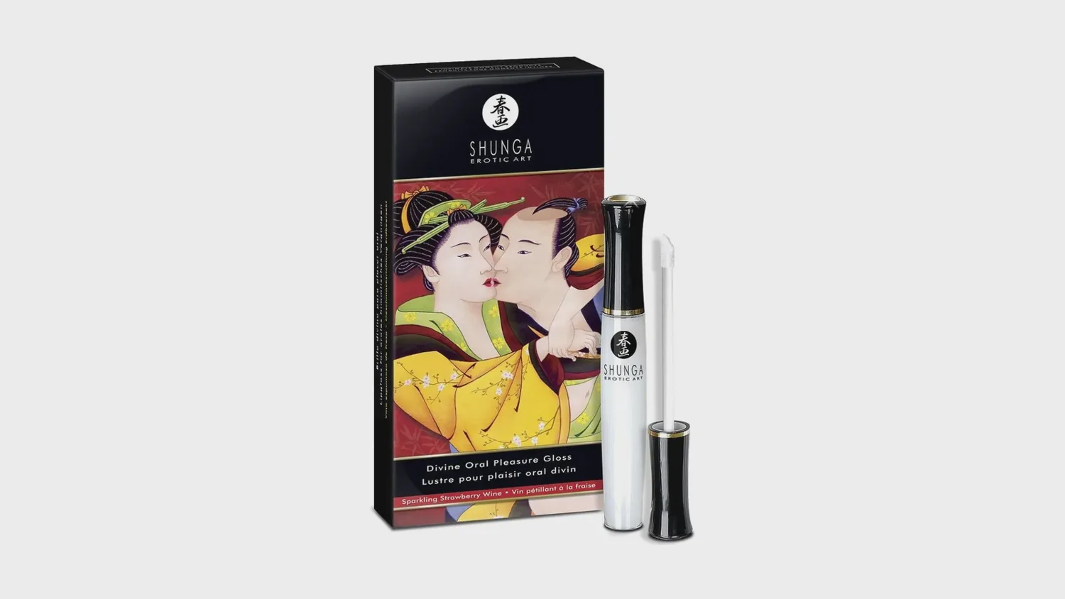 Gloss Oral Fraise de Shunga, lubrifiant comestible à effet chaud-froid pour les caresses buccales