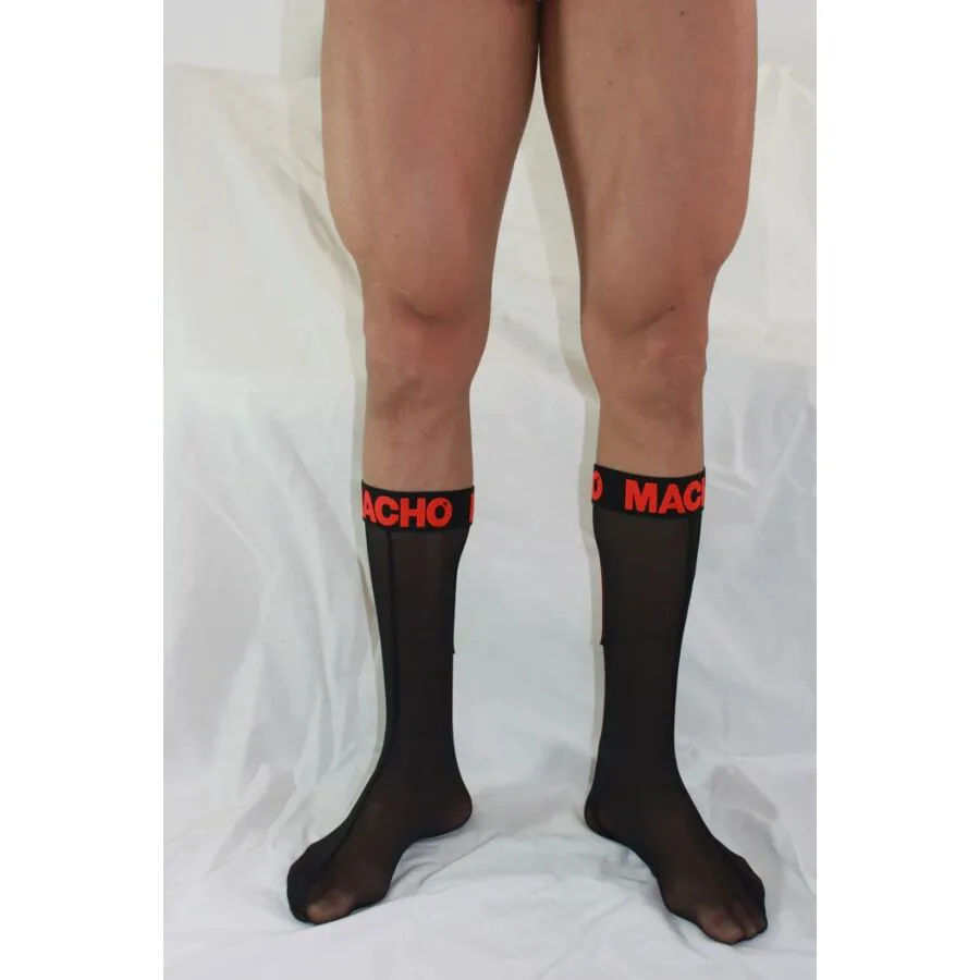 Chaussettes Fines Taille Unique Noir/rouge Macho