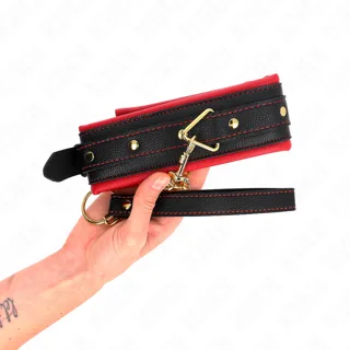 Collier avec Laisse en Tissu Uni Ajustable 33-48 cm x 5,7 Kink