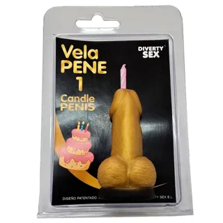 Bougie Pénis en Forme de Chiffre 1 Couleur Or Diablo Picante jeu coquin