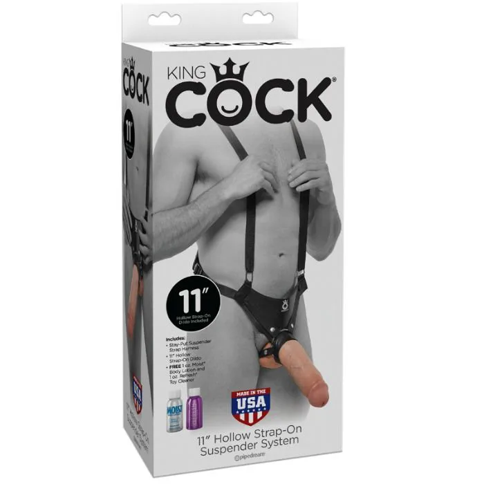 Ceinture avec Gode Creux 28 cm et Sangles King Cock