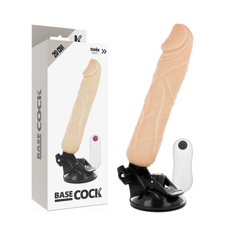 Vibromasseur Réaliste Télécommande Naturel 20 x 4 cm Basecock