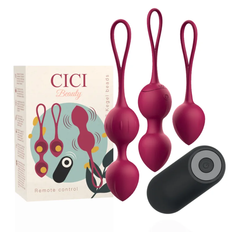 Vibromasseur Premium Silicone 3 Perles de Kegel Vibrantes Télécommande