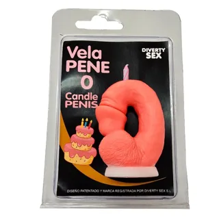 Bougie Pénis en Forme de Chiffre 0 Rose Diablo Picante rose jeu coquin