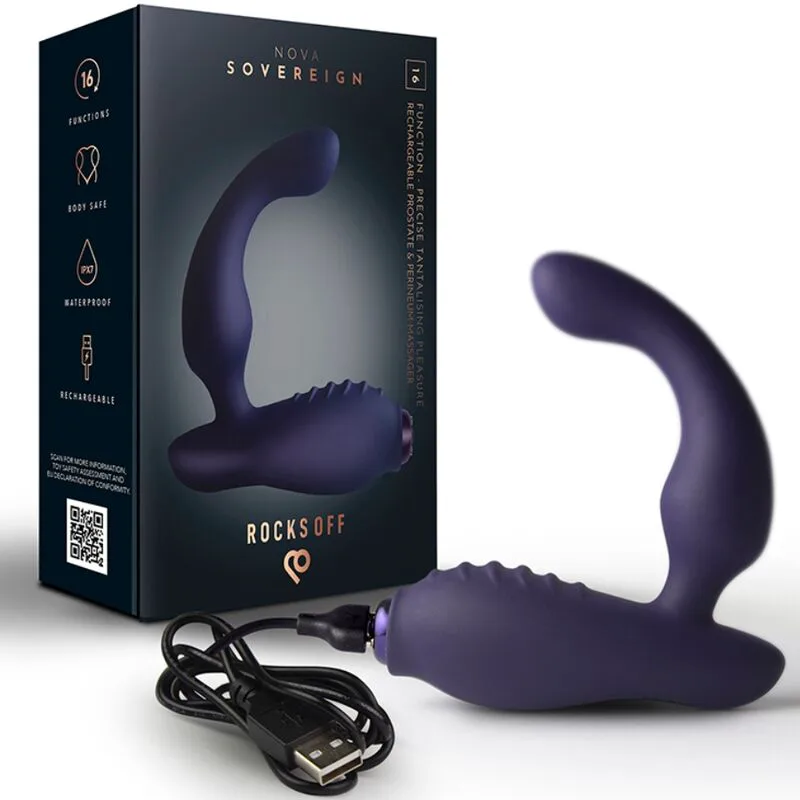 Off - Mini Baguette Rechargeable 16 Fonctions Rose Pivoine Rocks rose sextoy anal