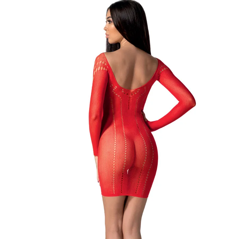 BS101 Bodystocking Rouge Taille Unique Passion rouge body résille