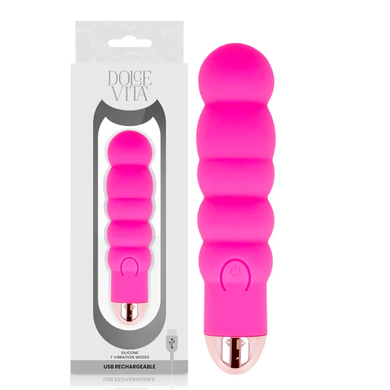Vibromasseur Rechargeable Six Rose 7 Vitesses Dolce Vita
