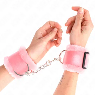 Menottes Doublés de Fourrure Rose Réglable 17-31 cm Kink