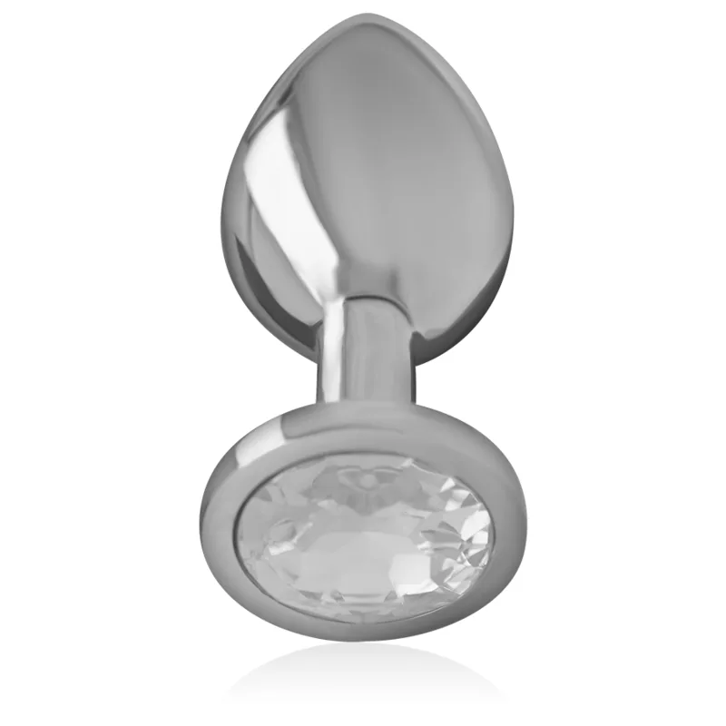 Plug Anal en Métal Aluminium avec Cristal Dargent Taille M Intense