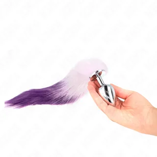 Plug Anal Taille L 10 X 4 CM avec Queue Synthétique 40 CM Kink violet plug anal