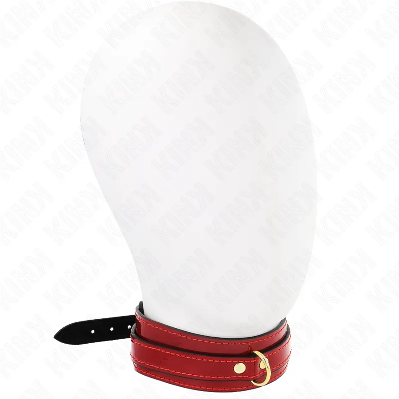 Collier Ajustable Rouge Vin avec Détails Dorés 29-42,5 cm Kink