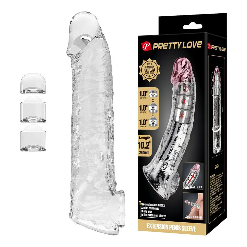 Gaine à pénis Manchon d'Extension de Pénis Ajustable 26 cm Ø 4 cm modèle 3