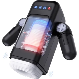 Masturbateur à Vibration de Poussée avec Fonction Game Cup noir masturbateur
