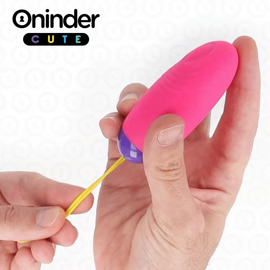Détail de la surface de l'œuf vibrant Oninder Tapotements Oninder Cute, coloris rose