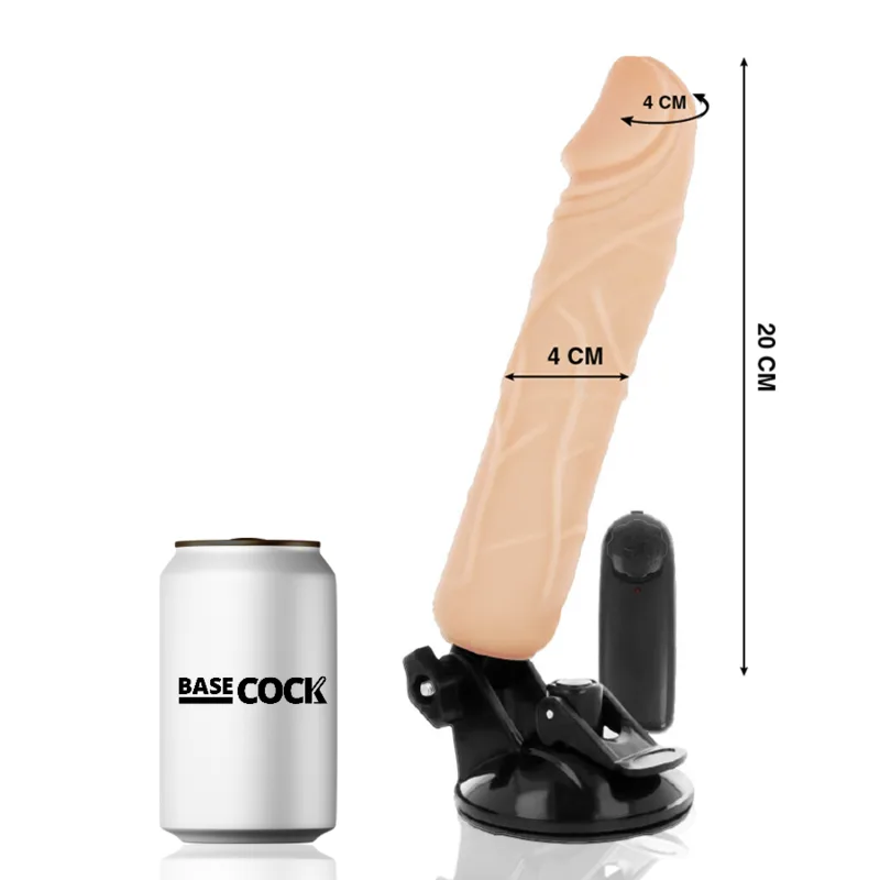 Vibromasseur Télécommande Naturel Réaliste 20 x 4 cm Basecock
