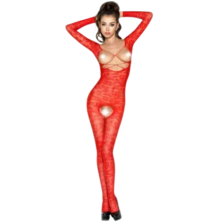 Femme BS031 Bodystocking Rouge Taille Unique Passion rouge body résille