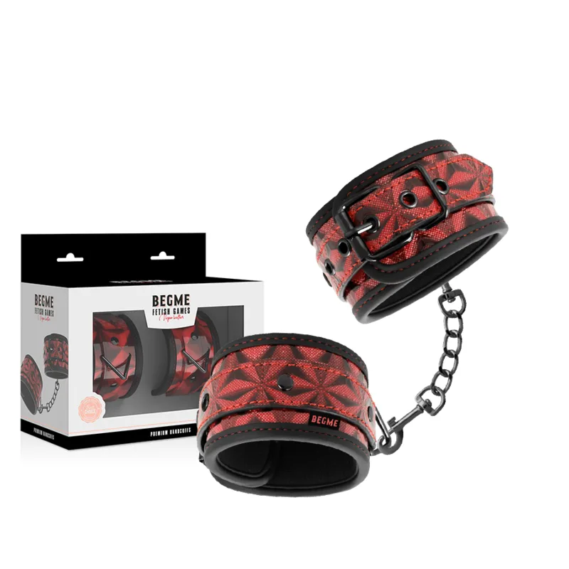 Menottes Premium Édition Rouge avec Doublure en Néoprène Begme rouge menottes