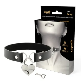 Collier en Cuir Vegan avec Accessoire Coeur avec Cl?