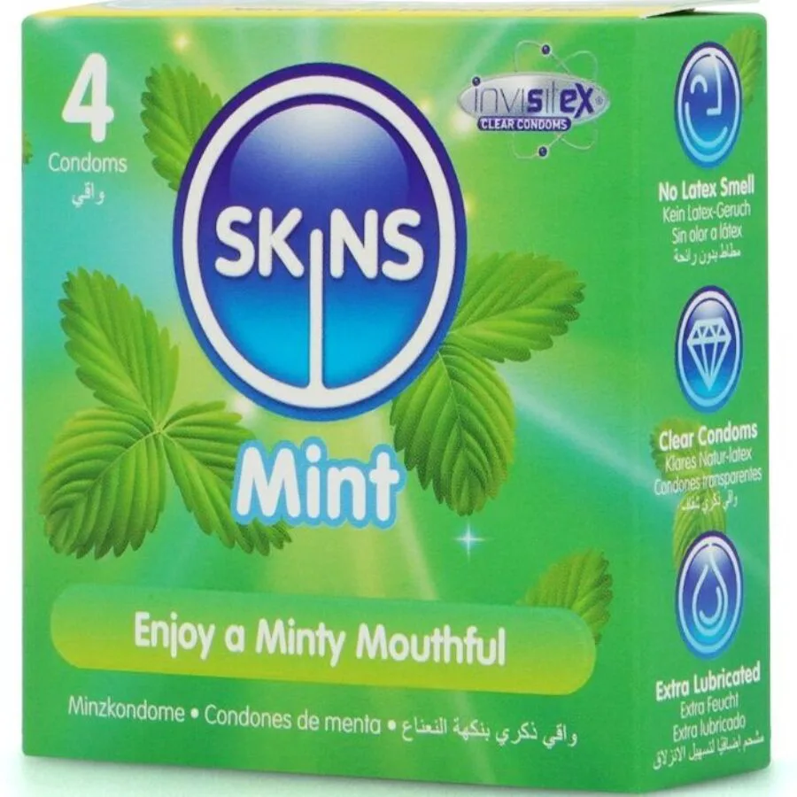 Pack de 4 Préservatifs Premium Menthe Skins