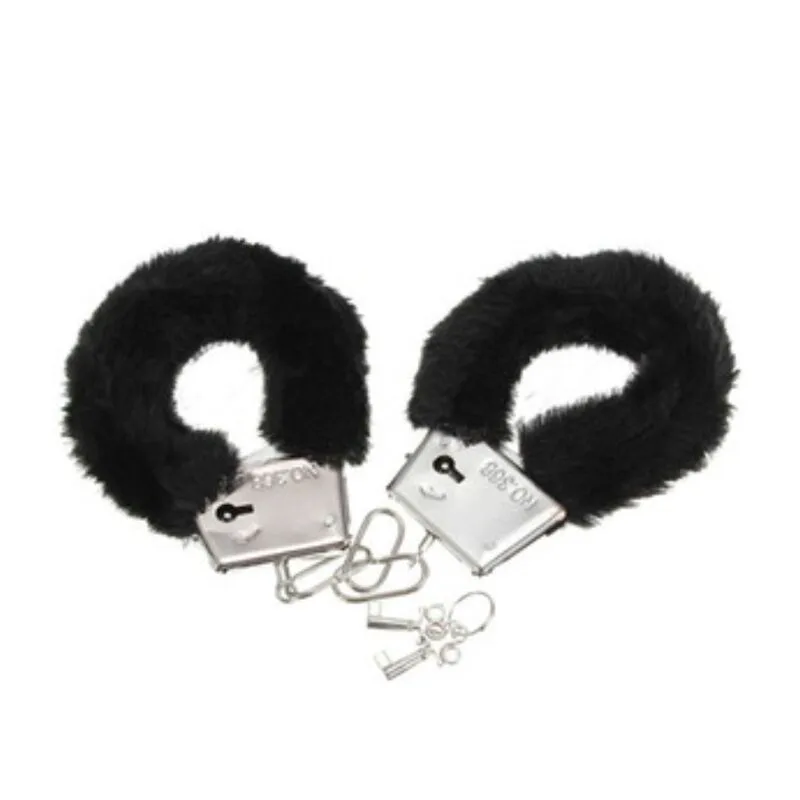 Menottes de Plaisir en Fourrure Noire Diablo Picante noir menottes