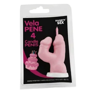 Bougie Pénis en Forme de Chiffre 4 Rose Diablo Picante rose jeu coquin