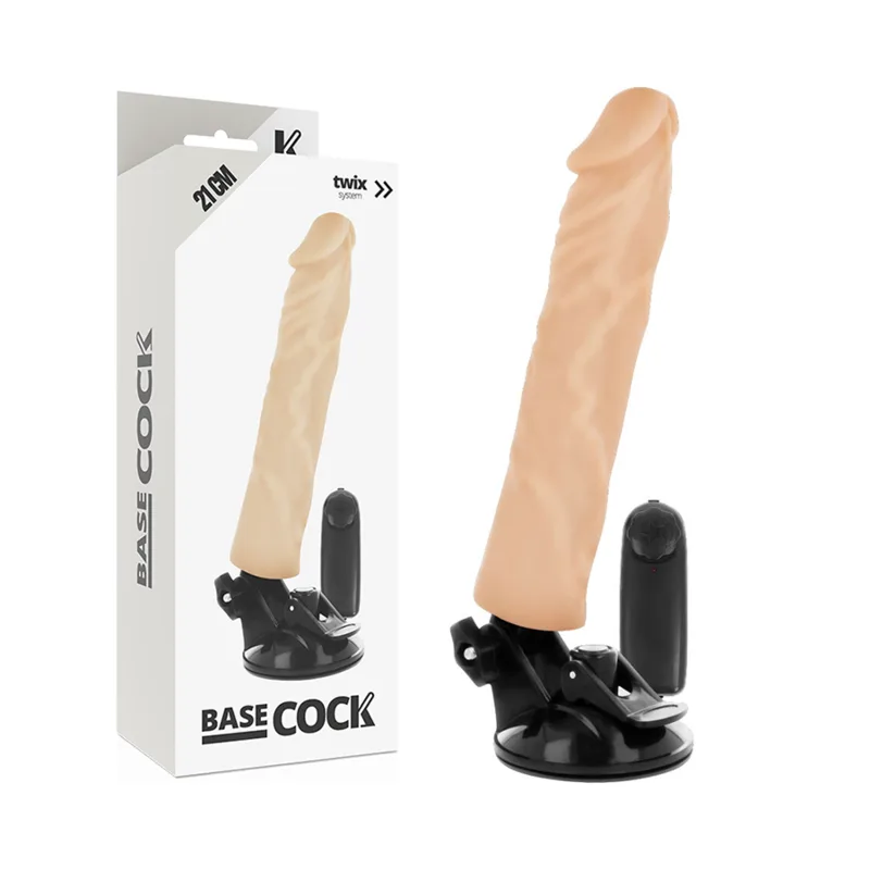 Vibromasseur Réaliste Télécommande Naturel 21 x 4 cm Basecock