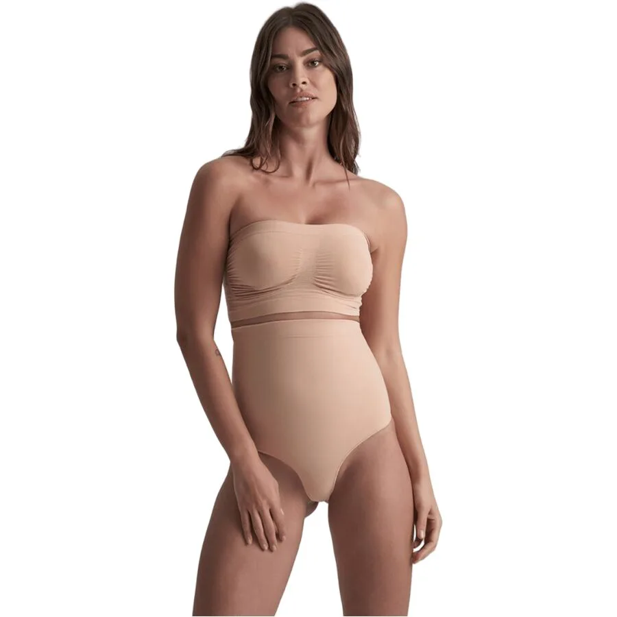 Bra - Tanga de Talle Alto Sin Costuras Beige Talla L Bye beige ensemble lingerie
