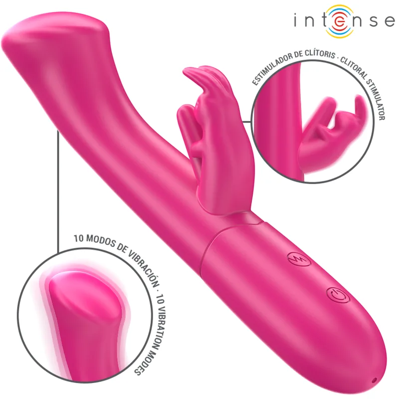 Julieta Vibromasseur Rabbit 18,6 cm 10 Vibrations Rose Intense