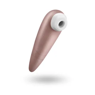 Satisfyer 1 Next Generation vu de trois quarts, embout blanc à ondes de pression