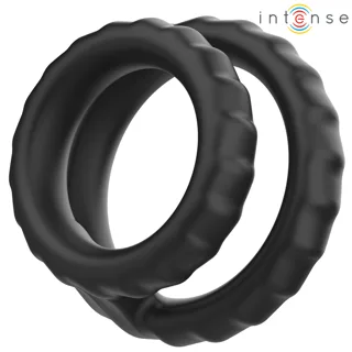 Dewey Anneau pénien Double Silicone Noir Modèle 2 Intense
