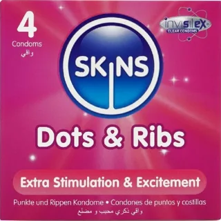 Pack de 4 Préservatifs Premium Dots & Ribs Skins préservatif