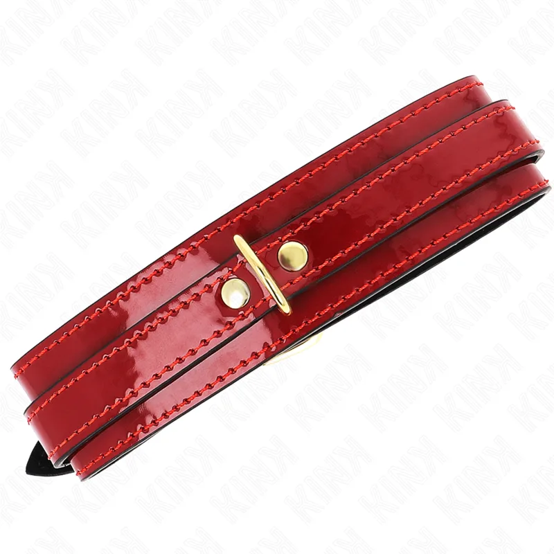 Collier Ajustable Rouge Vin avec Détails Dorés 29-42,5 cm Kink