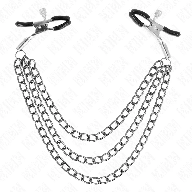 Pinces à Metelier avec 3 Chaînes Noires 20/23/28 cm Kink