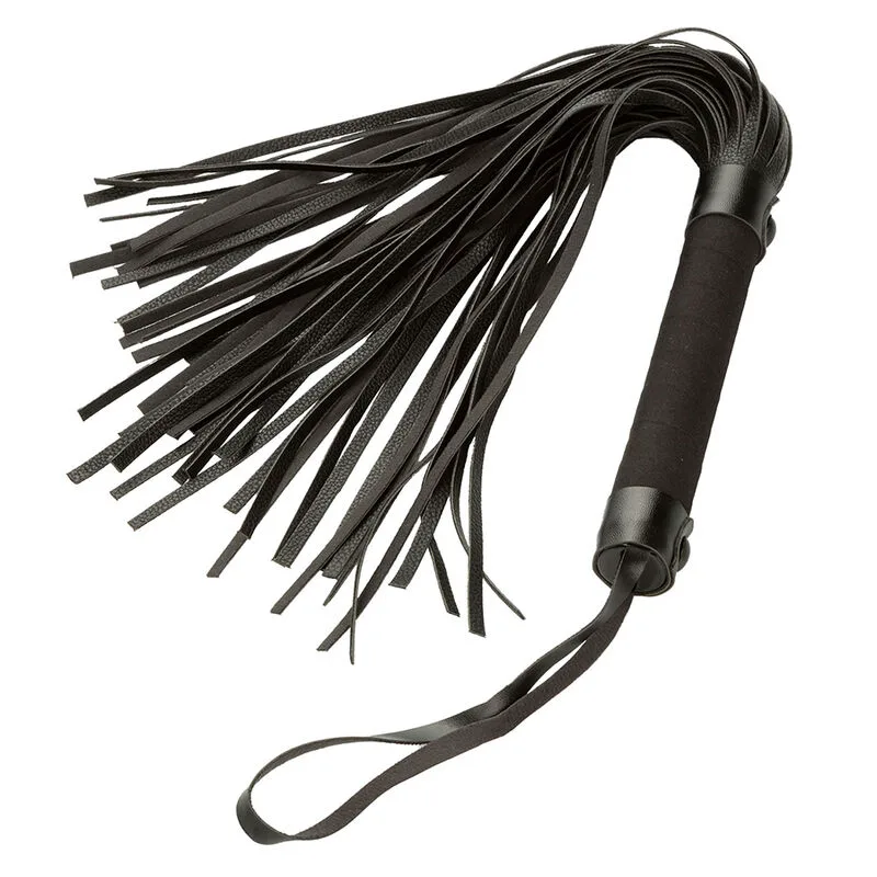 Nocturnal Flogger Cuir Noir Calexotics noir fouet & martinet