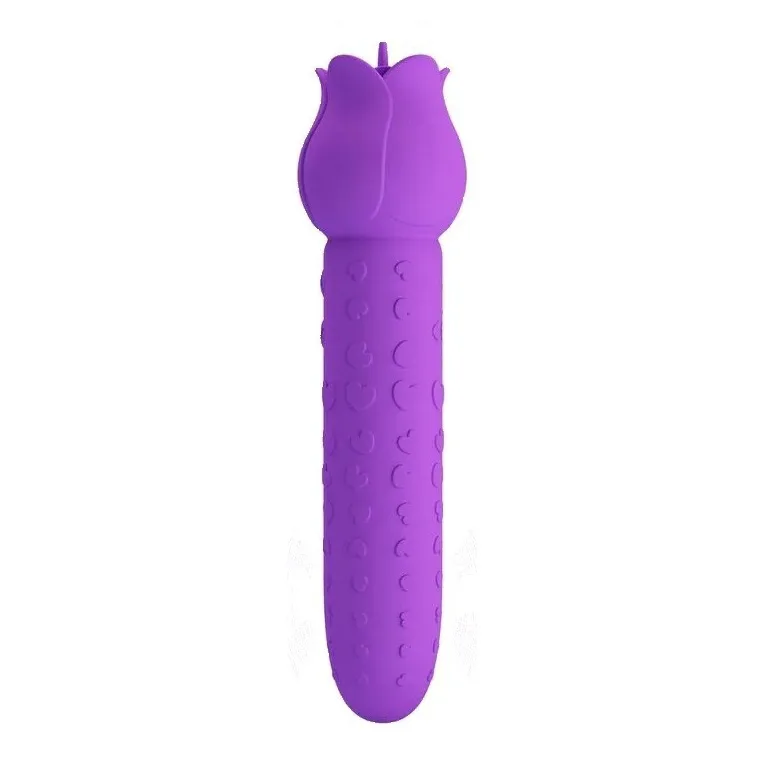 Vibromasseur Stimulateur Oral et Clitorial Rechargeable sur fond blanc