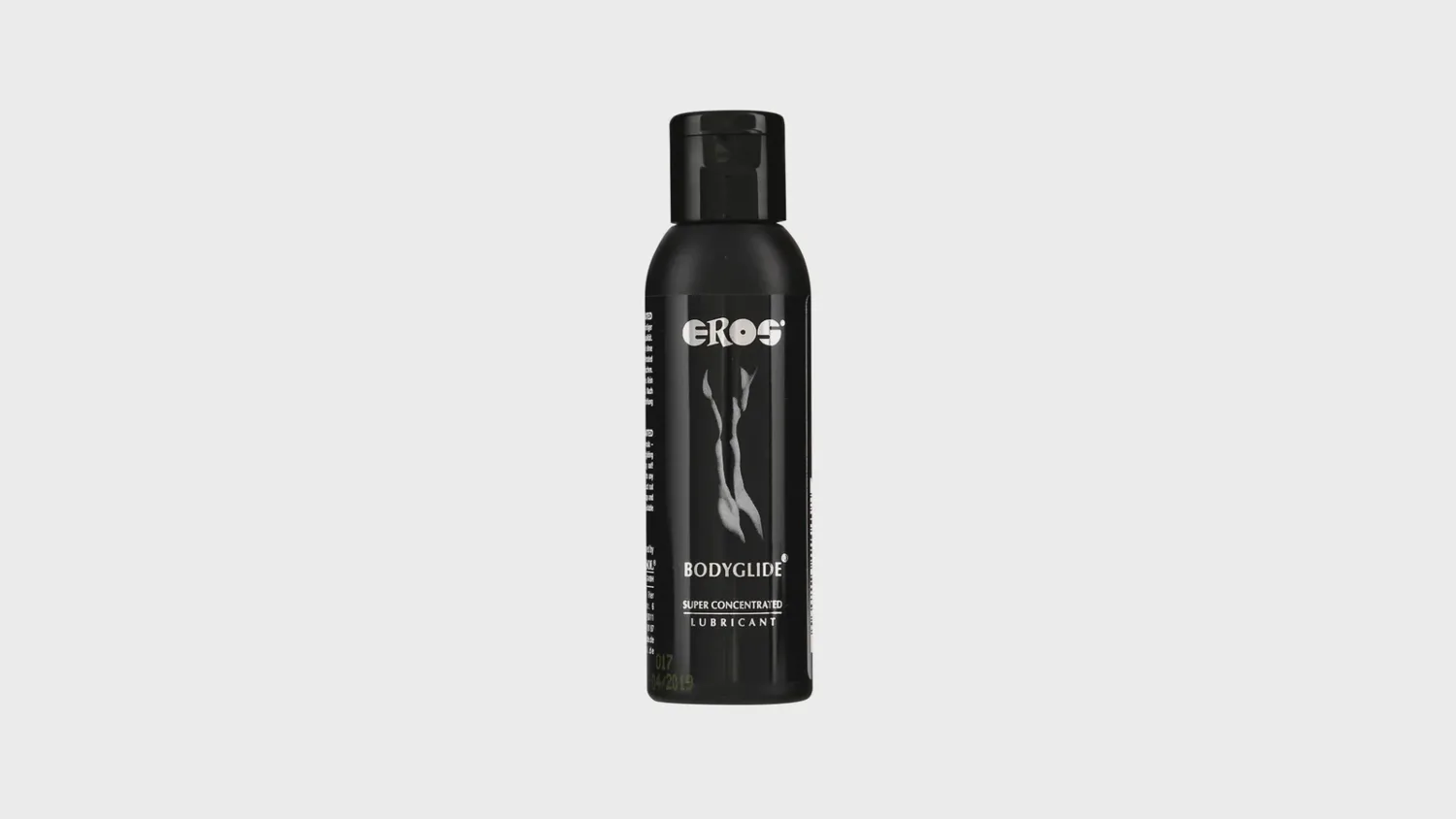 Flacon de lubrifiant silicone Bodyglide d'Eros, formule 100 % silicone qui résiste à l'eau de la douche