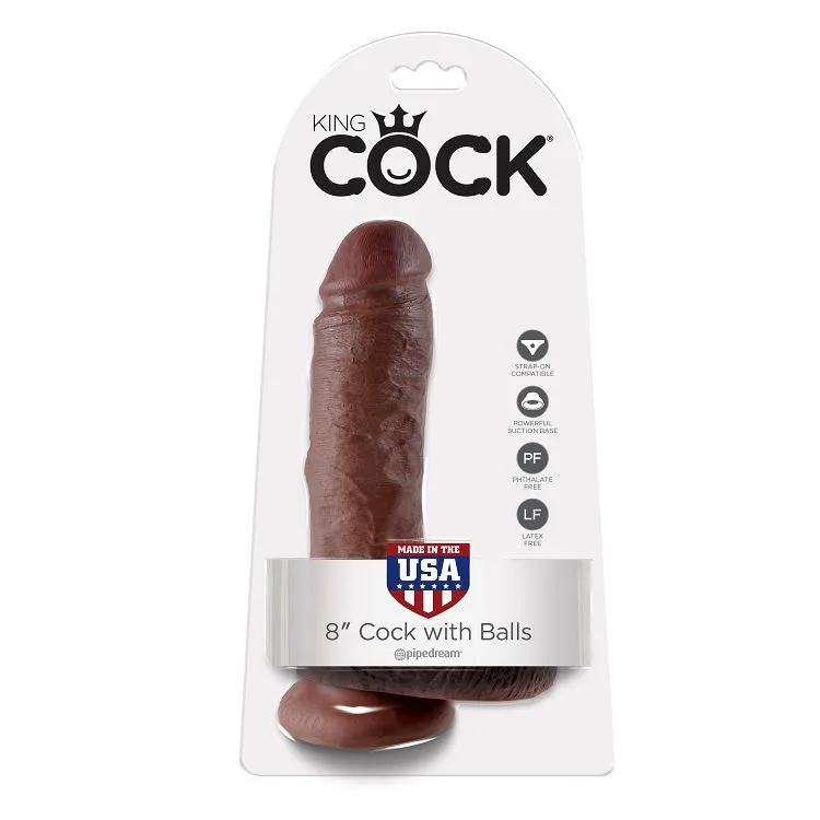 Gode 8" Pene Realístico Marrón 20,3 cm King Cock