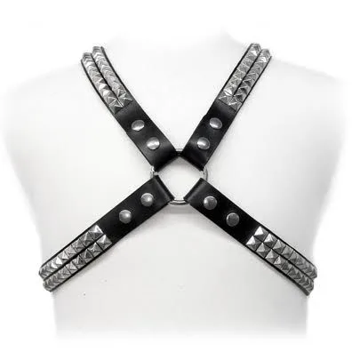 Harnais Clous Pyramidaux Leather Body gode ceinture