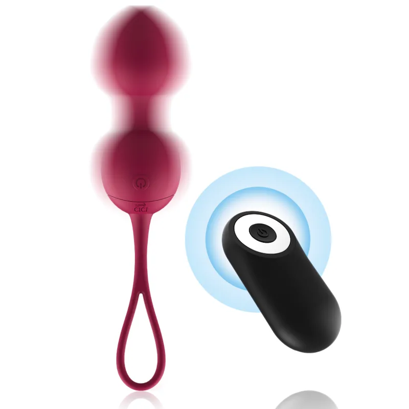 Vibromasseur Premium Silicone 3 Perles de Kegel Vibrantes Télécommande