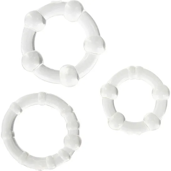 Ensemble de Trois Anneaux Pénis Transparents Seven Creations sextoy homme