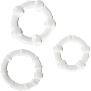 Ensemble de Trois Anneaux Pénis Transparents Seven Creations sextoy homme