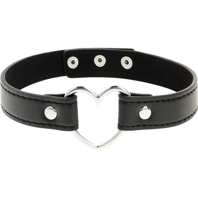 Collier Cuir Vegan Femme Accessoire Coeur