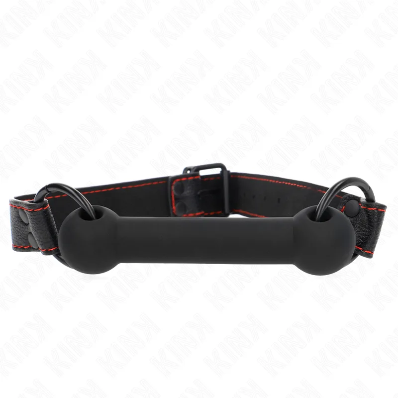 Bone Bag avec Sangle en Cuir Noir Ajustable 41-57 CM Kink noir bâillon