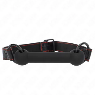 Bone Bag avec Sangle en Cuir Noir Ajustable 41-57 CM Kink noir bâillon