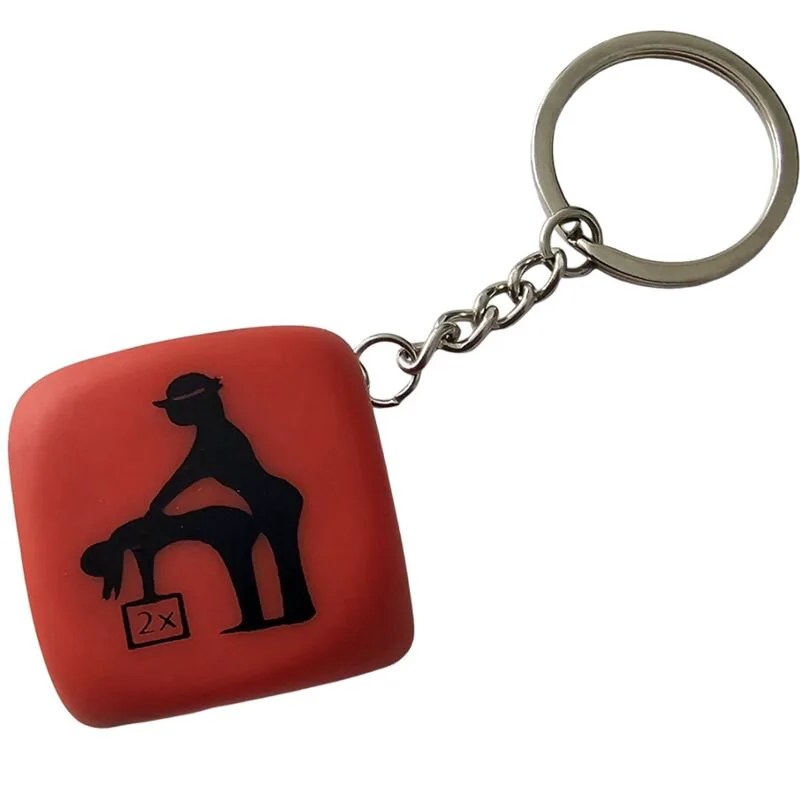 Porte-clés dé Rouge avec Poses Diablo Picante rouge jeu coquin