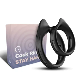 Bague Double Élastique Dualring Noir Armony
