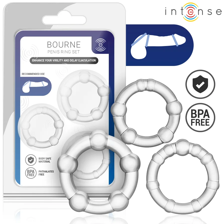 Bourne Ensemble de 3 Anneaux péniens Intense